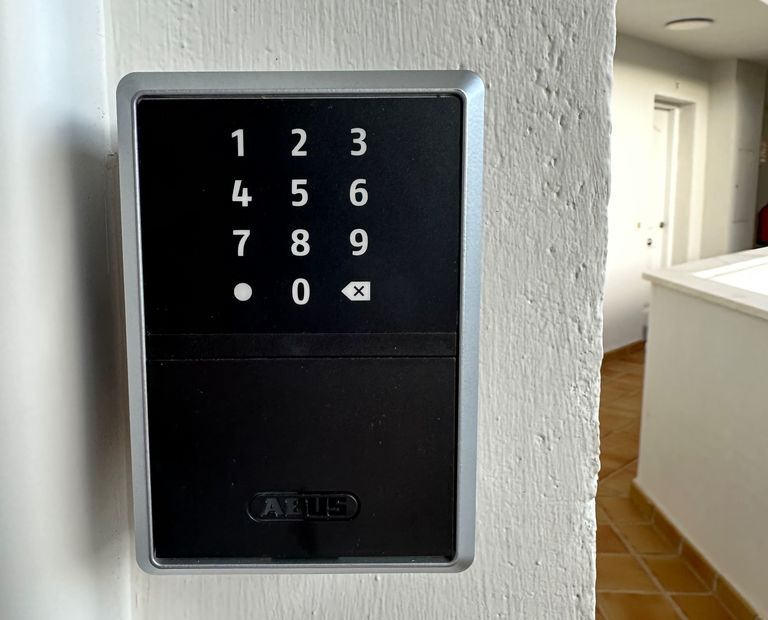 Digital keypad on a wall