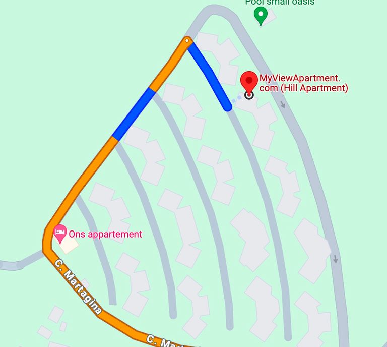 Map showing apartment location and route