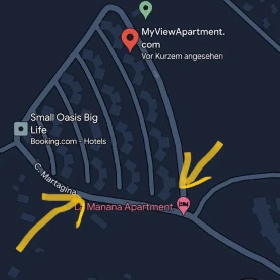 Map showing directions to apartment location.