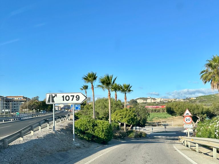Road sign indicating route 1079 ahead